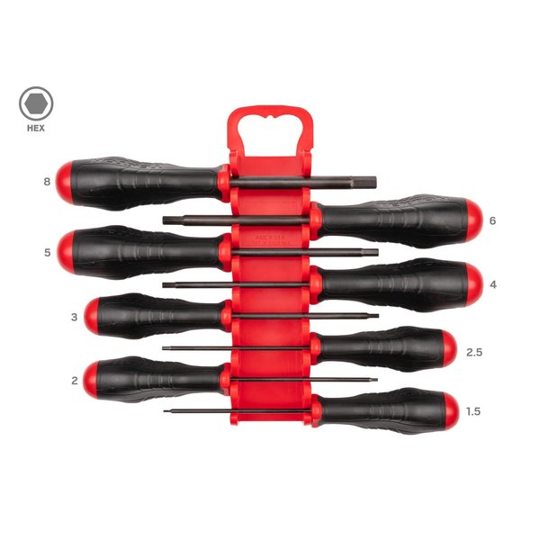 Tekton Hex High-Torque Black Oxide Blade Screwdriver Set with Holder, 8-Piece (1.5-8 mm) DHX92201